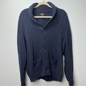 Tasso Elba Navy Blue Knitted button up Cardigan with front pockets XL